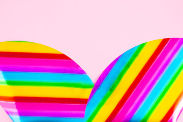 Fototapeta premium Summer party background with colorful cardboard hats. Minimal party concept.