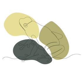frog, sketch, continuous line drawing, isolated, vector