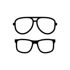 glasses ocular geek nerd vision silhouette logo design vector
