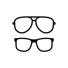 Fototapeta premium glasses ocular geek nerd vision silhouette logo design vector