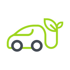 Electric car icon. A platform for charging electric cars Concept of natural energy