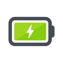 Green battery icon Batteries that contain clean energy from nature. Environmental conservation concept