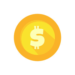 Currency icon. The golden dollar increases and decreases in value.