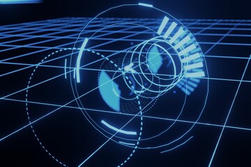 Abstract Sci-Fi Futuristic hologram HUD GUI 3D background