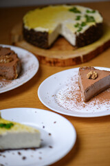 Vegan nut cake. Lime and Chocolate Cashew Tart