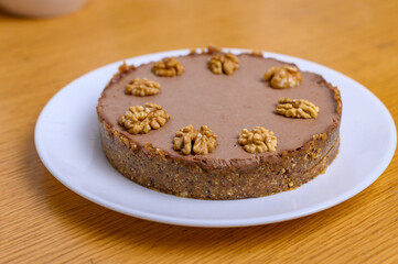 Vegan nut cake. Lime and Chocolate Cashew Tart
