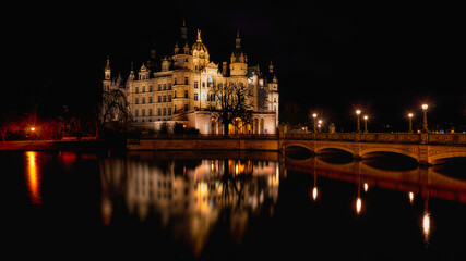 Naklejka premium at night at the castle - Nachts am Schloß