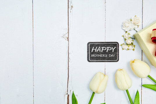 Tulips On The Withe Wood