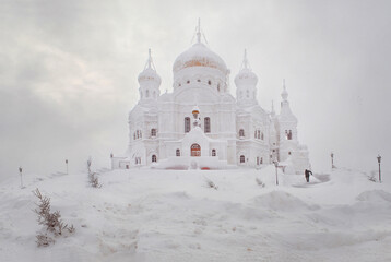 Belogorsk monastery in the Perm region on a winter day