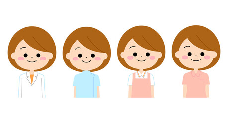 いろいろな医療系職業につく女性