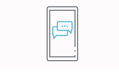 Chat Mobile Icon. Vector flat isolated illustration of a Smartphone Device with a chat icon