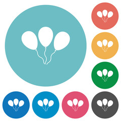 Fototapeta premium Three balloons flat round icons