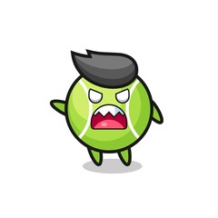 cute tennis cartoon in a very angry pose