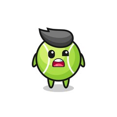 the shocked face of the cute tennis mascot