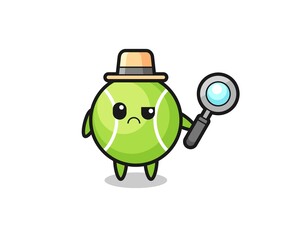 the mascot of cute tennis as a detective