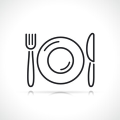 cutlery and plate line icon