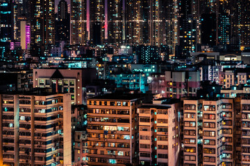 Fototapeta na wymiar city skyline at night, cityscape at night