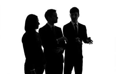 ミーティングするビジネスグループのシルエット