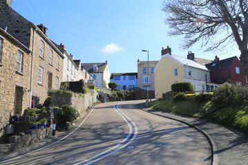  A view up Hill Terrace on the approach to the main part of Fishguard, Pembrokeshire, Wales, UK.