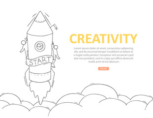 Business temblate with launch pencil.