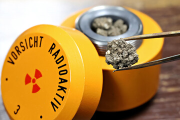 radioactive material in lead container 