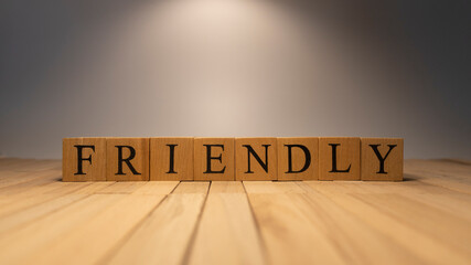 The word user friendly was created from wooden cubes. Technology and life