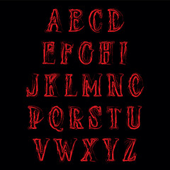 Abstract Horror Alphabet Vector