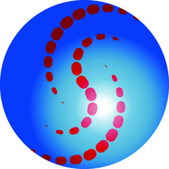 colorful globe with spiral pattern
