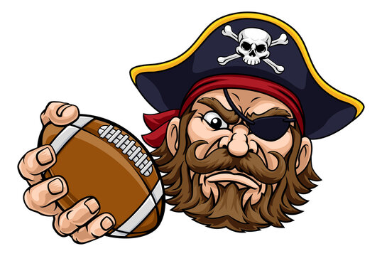 Pirate American Football Sports Mascot Cartoon