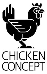 Chicken Sign Label Icon Concept