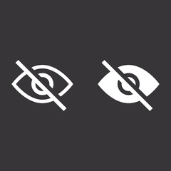 Hidden user interface line icon