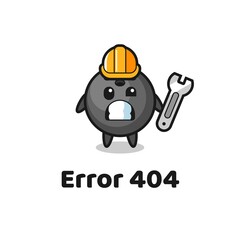 error 404 with the cute bowling ball mascot