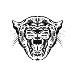 Panther face in wonderful color, good for tshirt design and tattoo also mascot design © ari