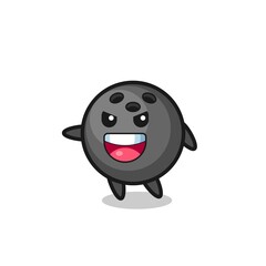 bowling ball cartoon with very excited pose