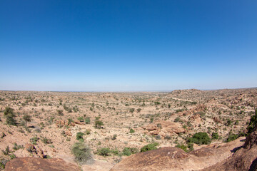 Fototapeta na wymiar Landscape of Somaliland. View from Laas Geel.