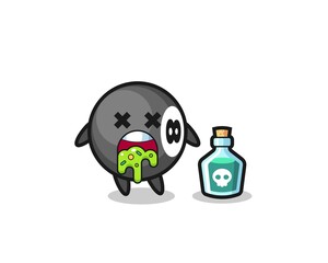 illustration of an 8 ball billiard character vomiting due to poisoning