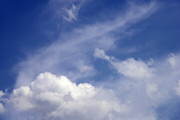 Naklejka na ściany i meble Blue sky with clouds at spring sunny day