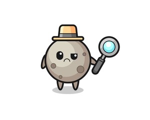 the mascot of cute moon as a detective