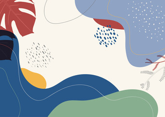 Abstract design modern hand drawing template. Overlaping design of minimal retro artwork background. illustration vector