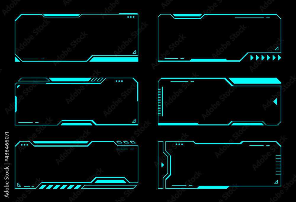 Aufkleber abstract frames technology futuristic interface hud vector design.