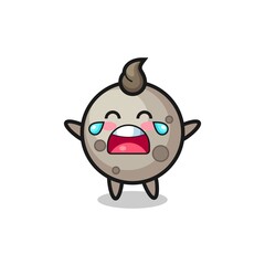 the illustration of crying moon cute baby