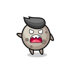 cute moon cartoon in a very angry pose