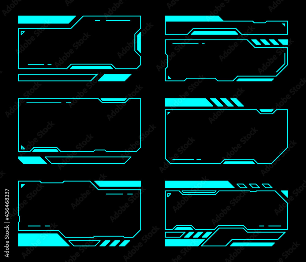 Poster abstract frames technology futuristic interface hud vector design.