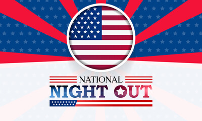 National Night out (NNO) is observed every year in August, it is an annual community building campaign that promotes police-community partnerships and neighborhood camaraderie. vector illustration