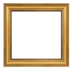 Old style vintage golden frame isolated on a white background