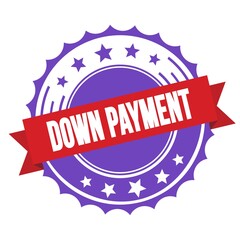 DOWN PAYMENT text on red violet ribbon stamp.