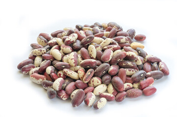 beans kernels on a white background heap close-up