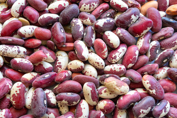red beans striped on a plane close-up top view