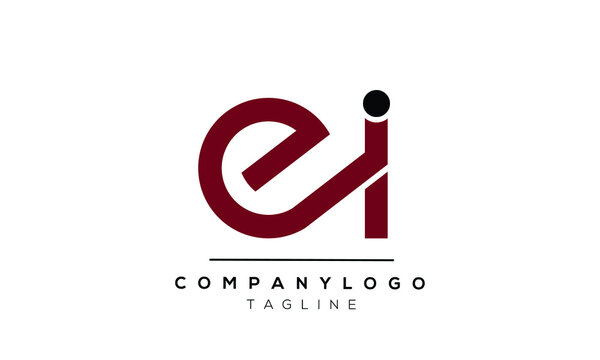 EI initials monogram letter text alphabet logo design