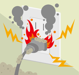 住宅　災害　火事　出火原因　コンセントプラグ © Gokuma
